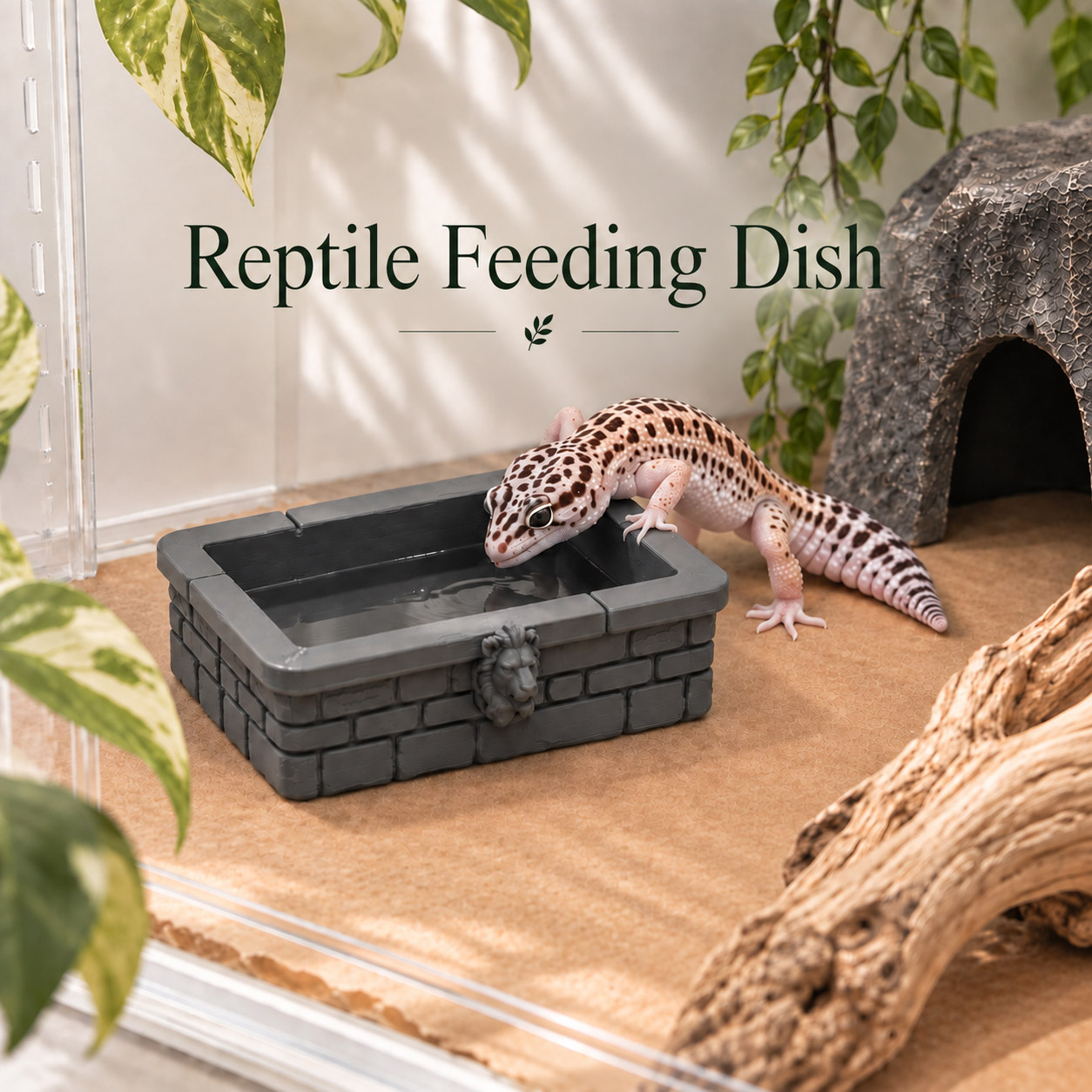 Water Dish Reptile - 캐슬 레피타일 워터볼 라이온 헤드 3D